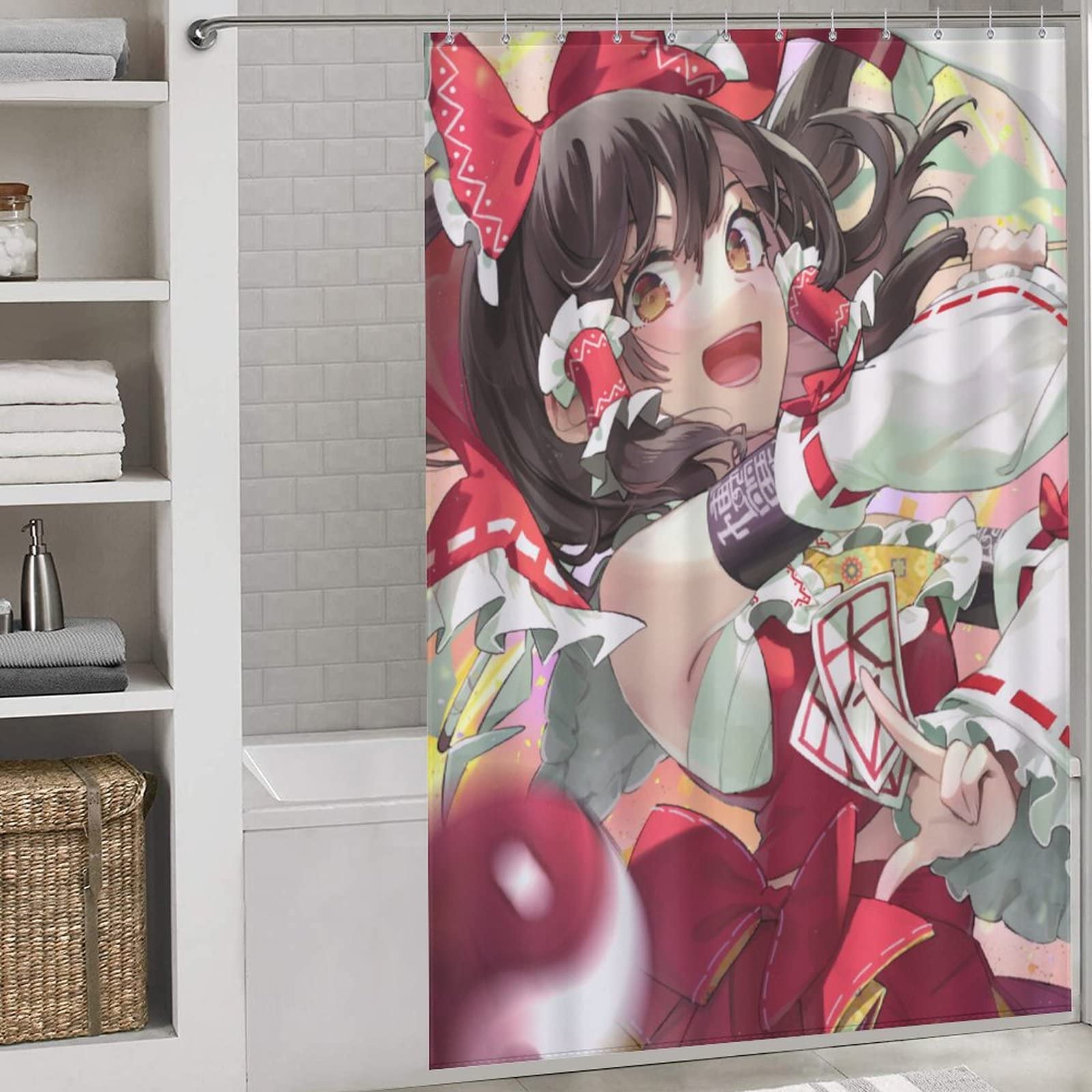 Amazon｜東方シリーズ 博麗霊夢 シャワーカーテン アニメ柄 防カビ